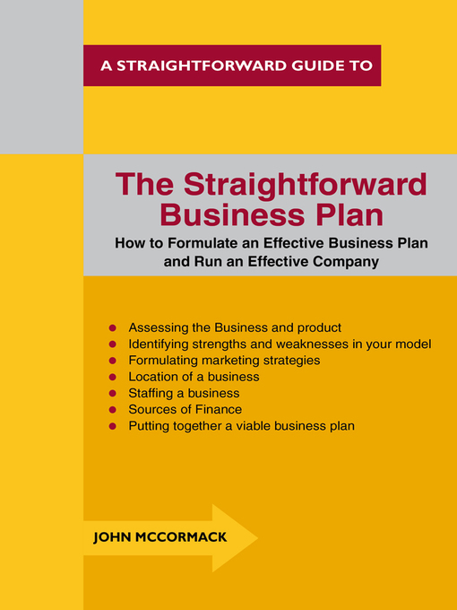 Title details for The Straightforward Business Plan by John McCormack - Available